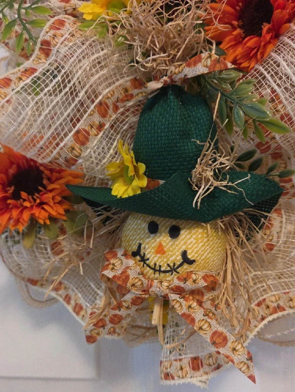 Fall Pumpkin Wreath Swag For Door Or Wall